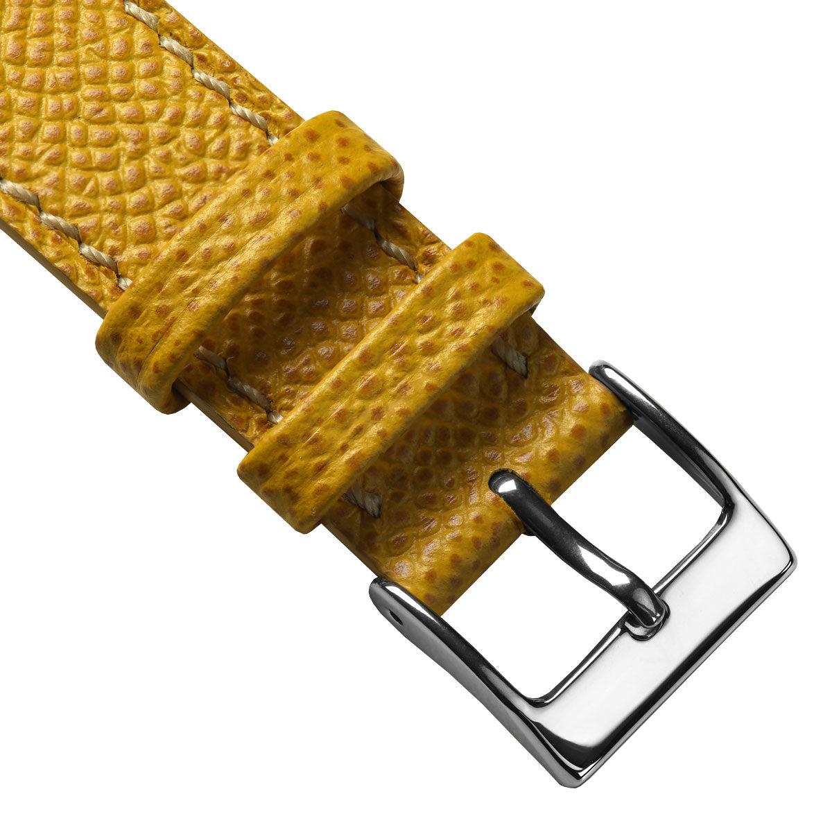 Hand Stitched Italian Leather Watch Strap  - Alpine Yellow