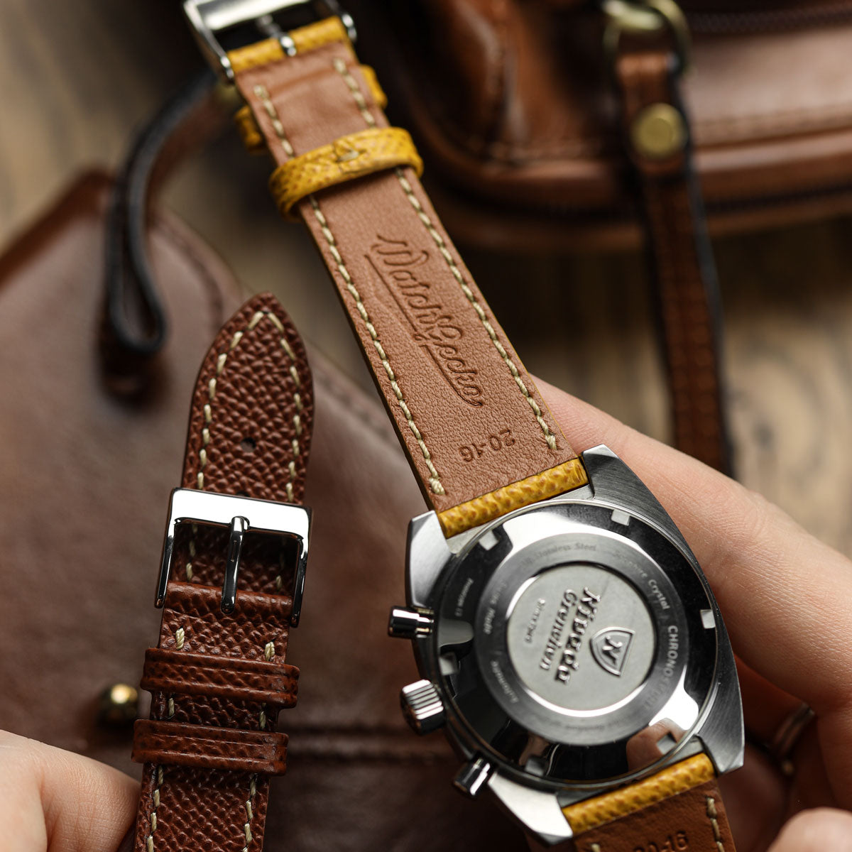 Hand Stitched Italian Leather Watch Strap