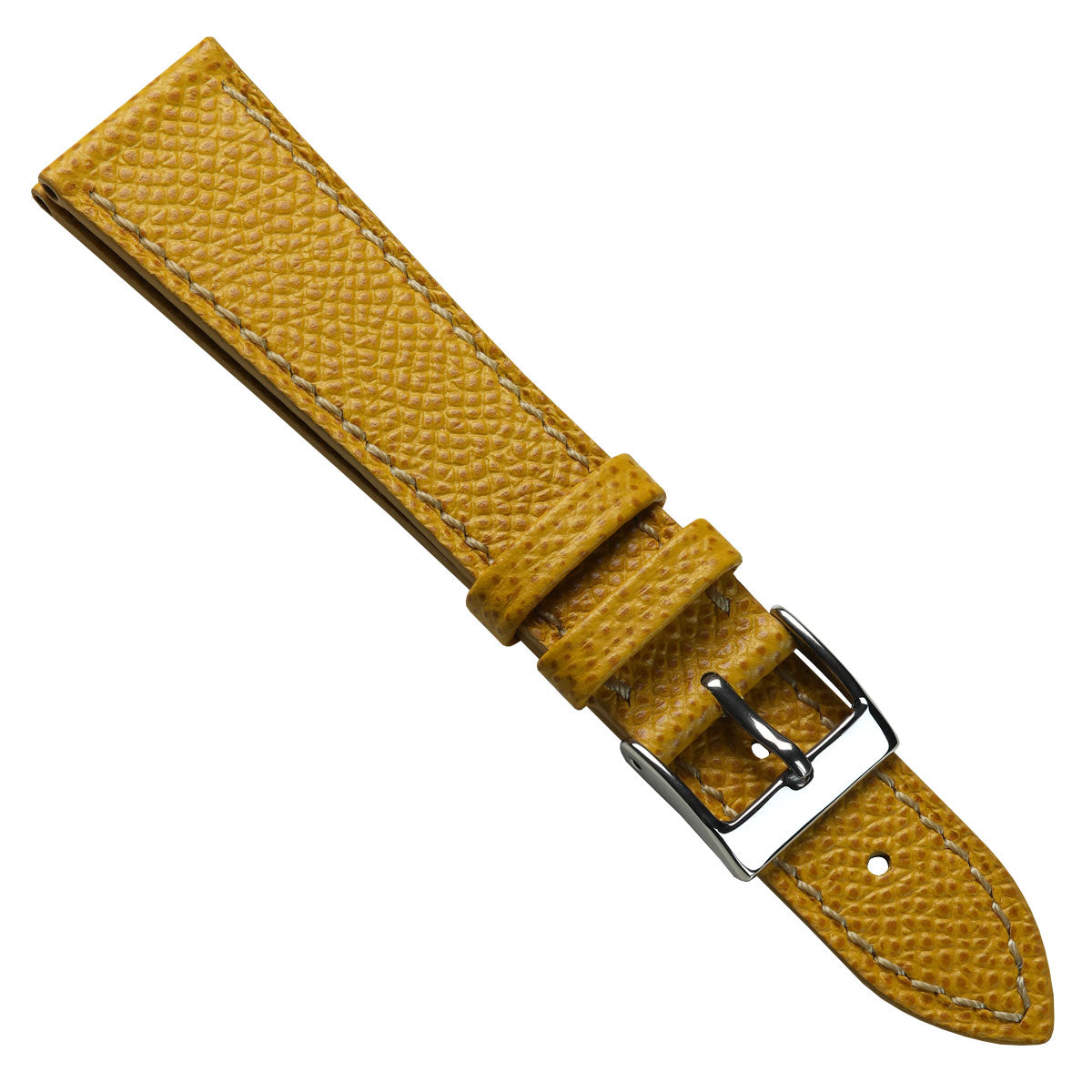 Hand Stitched Italian Leather Watch Strap  - Alpine Yellow