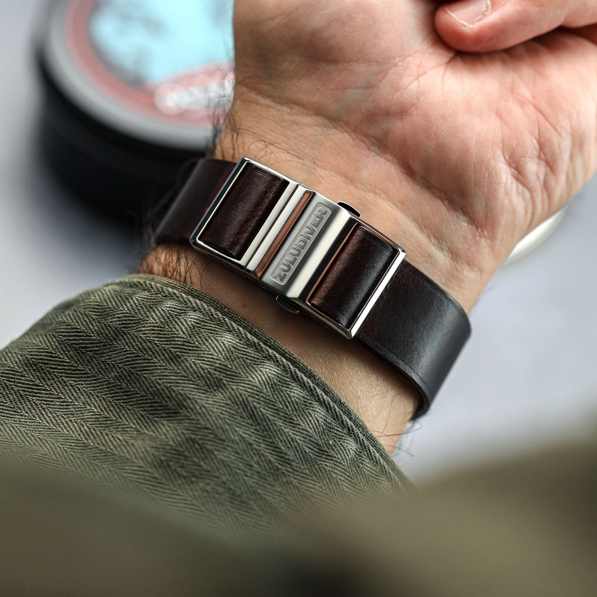 OctoPod Oxford Leather Watch Strap - Conker Brown