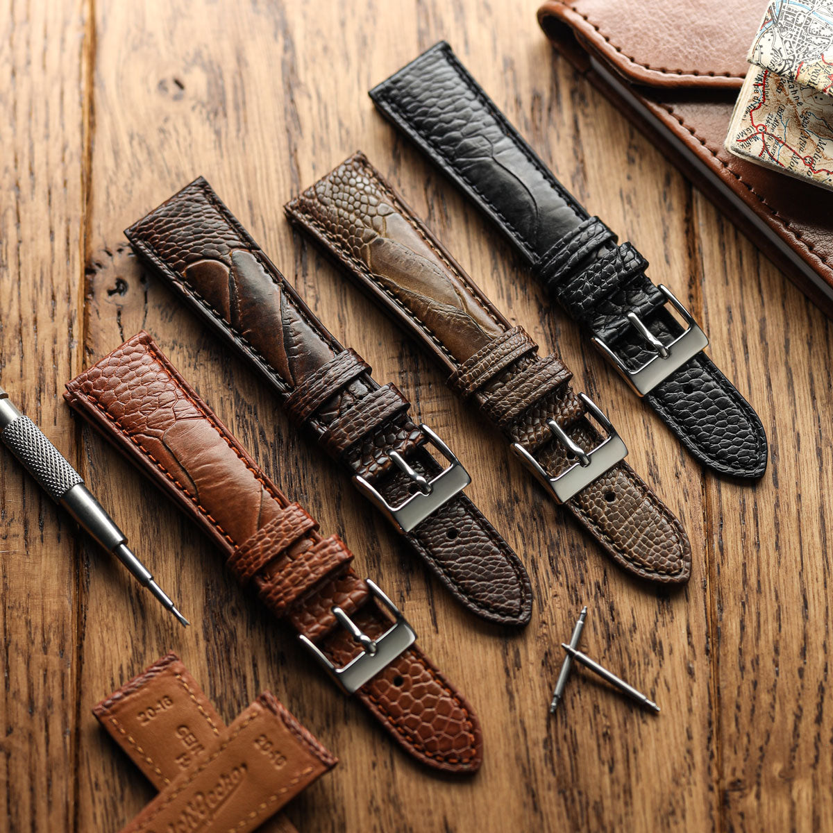 Ostrich Leg Leather Watch Straps