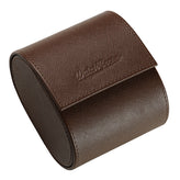 WatchGecko Single Leather Watch Case - Brown / Light Brown