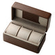 WatchGecko Saffiano Leather Triple Watch Box - Brown / Light Brown