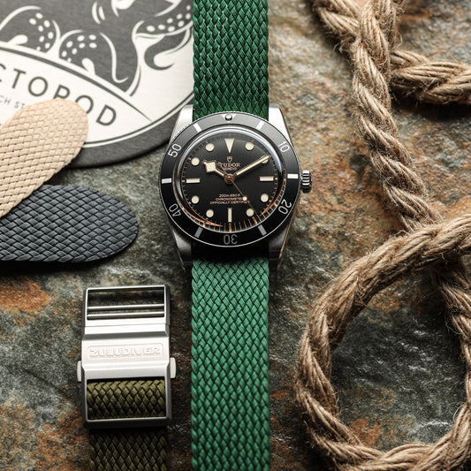 ZULUDIVER Perlon Nylon OctoPod Watch Strap - Jade Green Tudor Black Bay 58