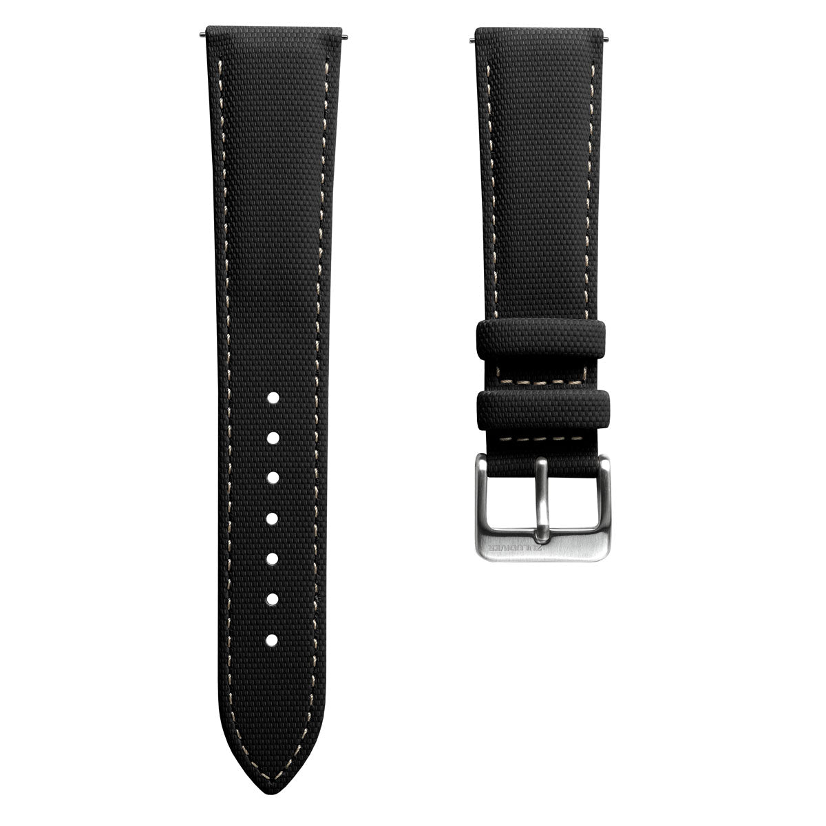 ZULUDIVER Mayday Regatta Sailcloth Divers Watch Strap - Black