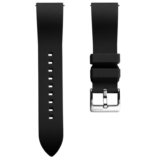 Zennor Quick Release Rubber Watch Strap - Black