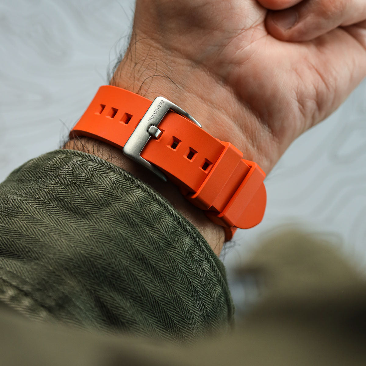 Zennor Quick Release Rubber Watch Strap - Orange