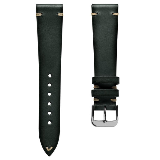 WatchGecko Oakley V-Stitch Hand Painted Watch Strap - Forest Green