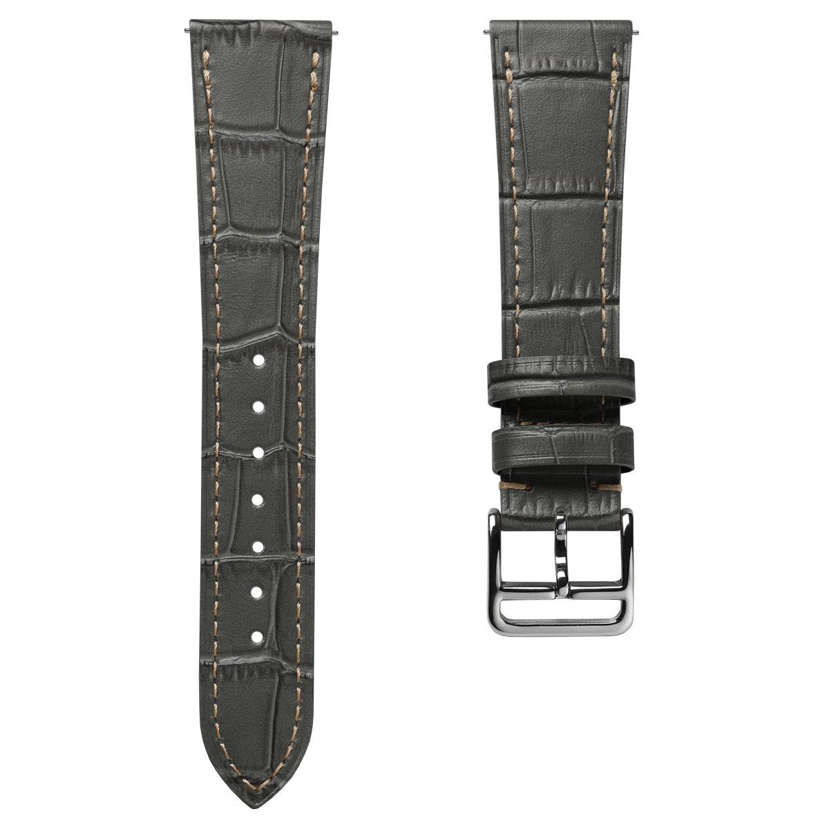 Brixham Special Buckle Gator Watch Strap - Grey