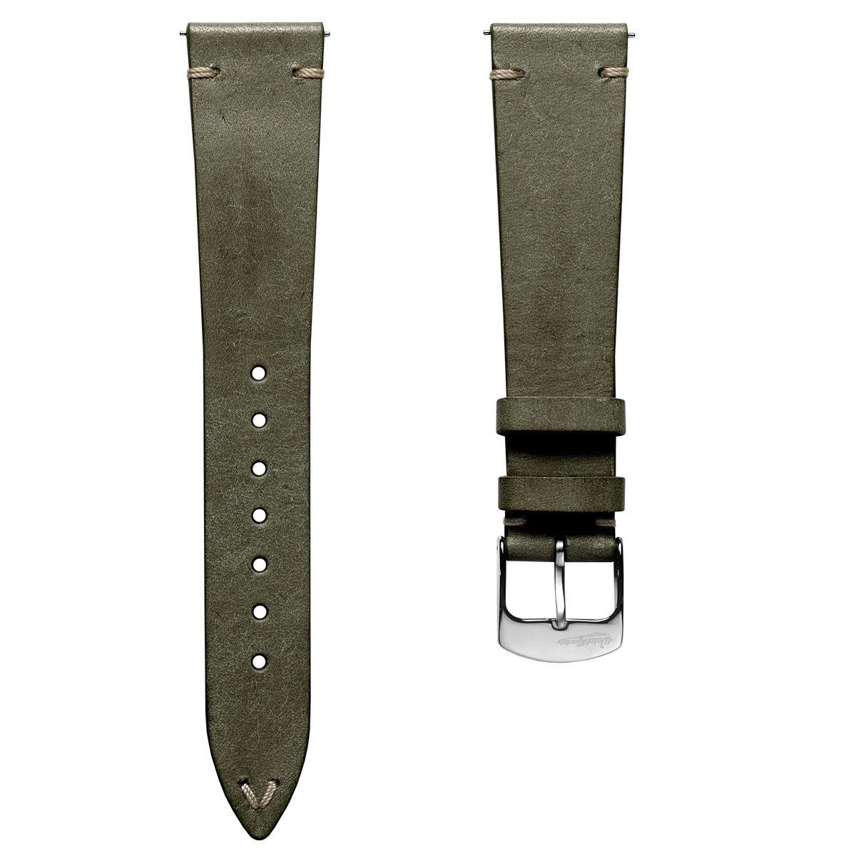 Charlbury V-Stitch Genuine Italian Leather Watch Strap - Ash