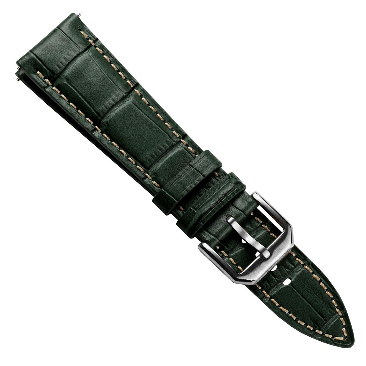 Carolina Gator Print Genuine Leather Watch Strap - Green