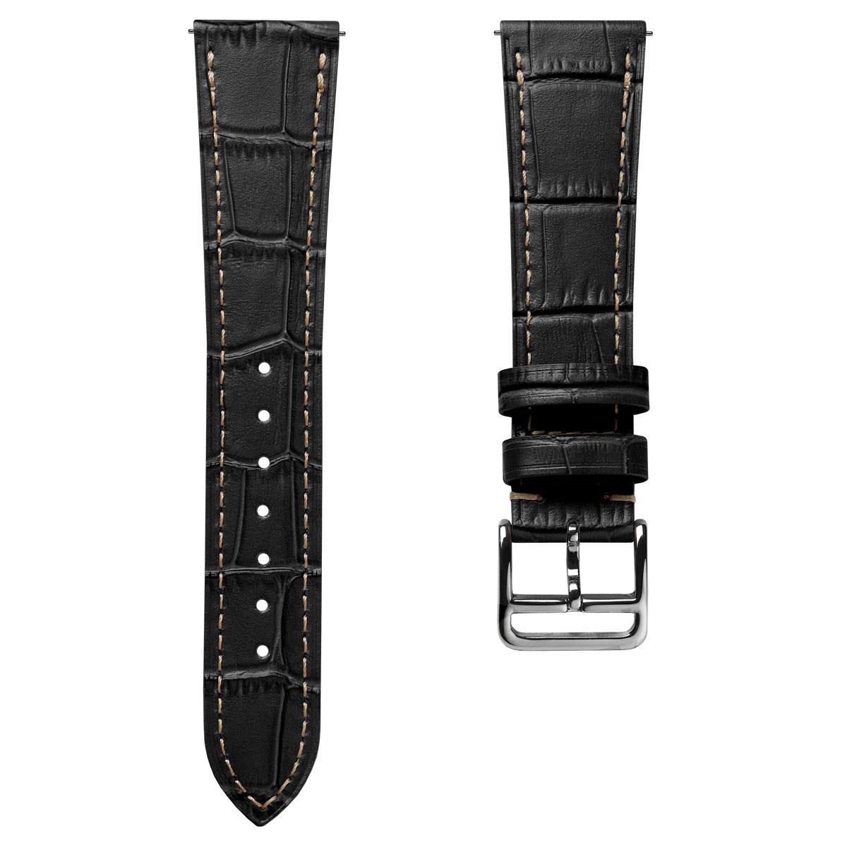 Brixham Special Buckle Gator Watch Strap - Black