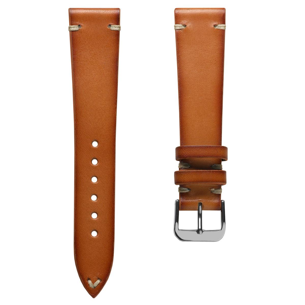 WatchGecko Oakley V-Stitch Hand Painted Watch Strap - Light Brown