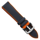 WatchGecko ChronoFKM Rubber Watch Strap -  Blue & Orange