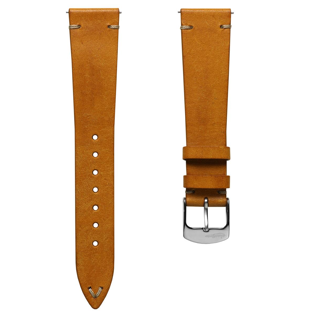 Charlbury V-Stitch Genuine Italian Leather Watch Strap - Wheatfield