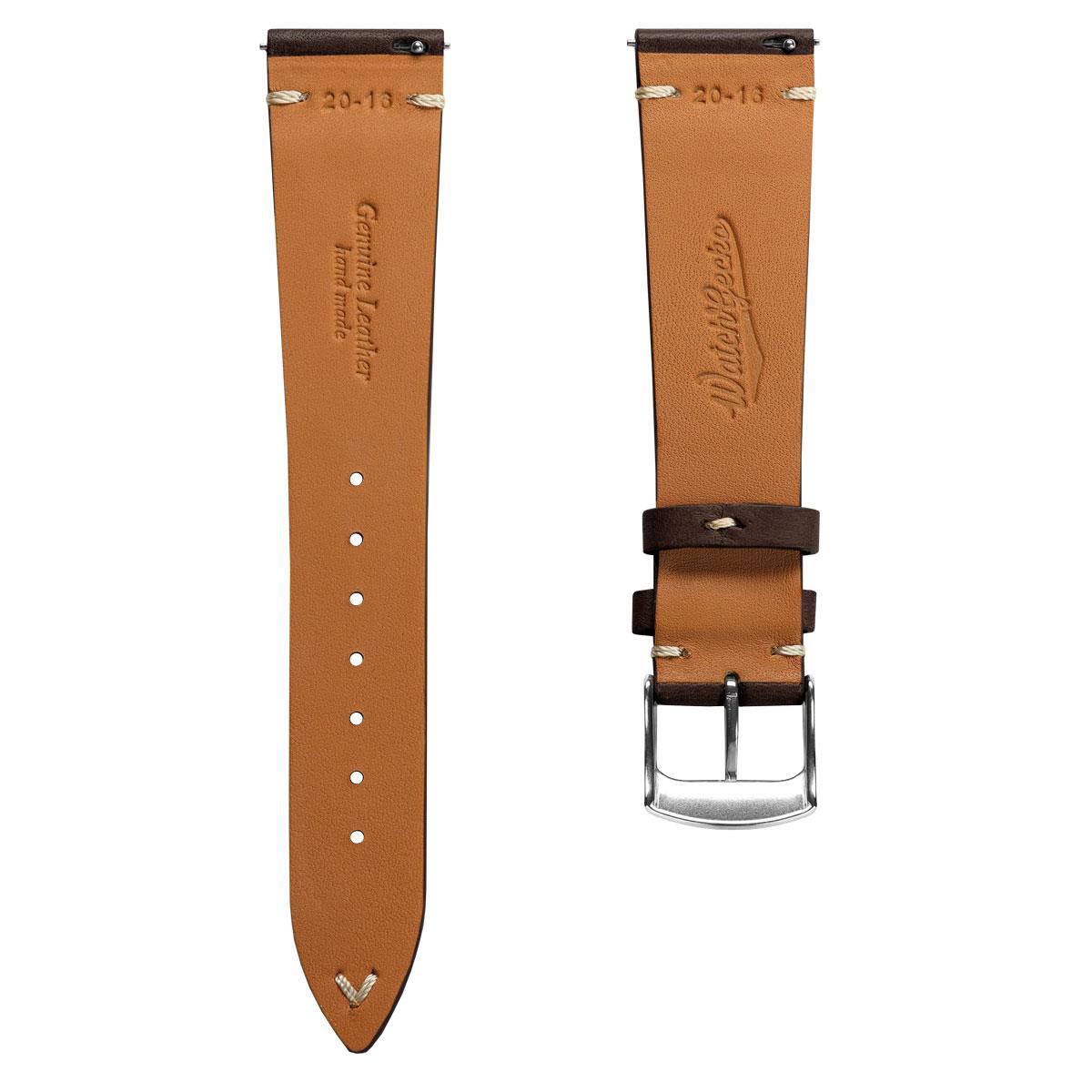 Finsbury Minerva Box Genuine Leather Watch Strap - Marron