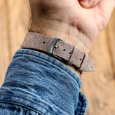 Arbour V-Stitch Denim Design Genuine Leather Watch Strap - Pink