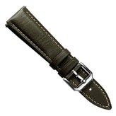 Tenby Classic Padded Genuine Leather Watch Strap  - Green