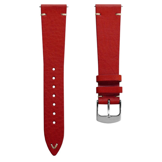 Finsbury Minerva Box Genuine Leather Watch Strap - Poppy Red