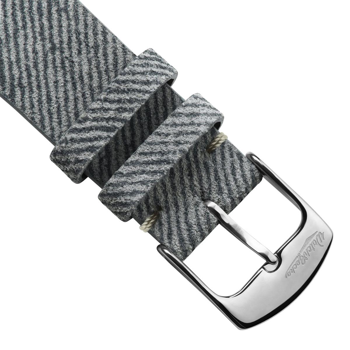 Arbour V-Stitch Denim Design Genuine Leather Watch Strap - Grey