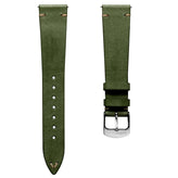 Charlbury V-Stitch Genuine Italian Leather Watch Strap - Seaweed