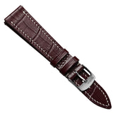 Arnhem Gator Print Genuine Leather Watch Strap - Chestnut Brown