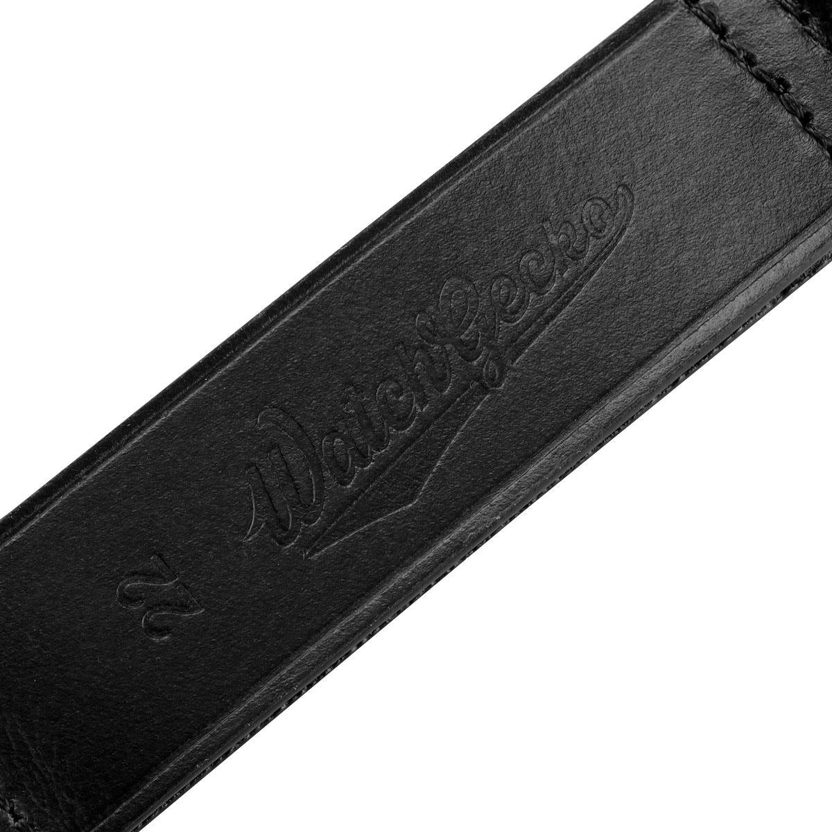 WatchGecko Genuine Leather British Military Watch Strap: Cambridge - Black