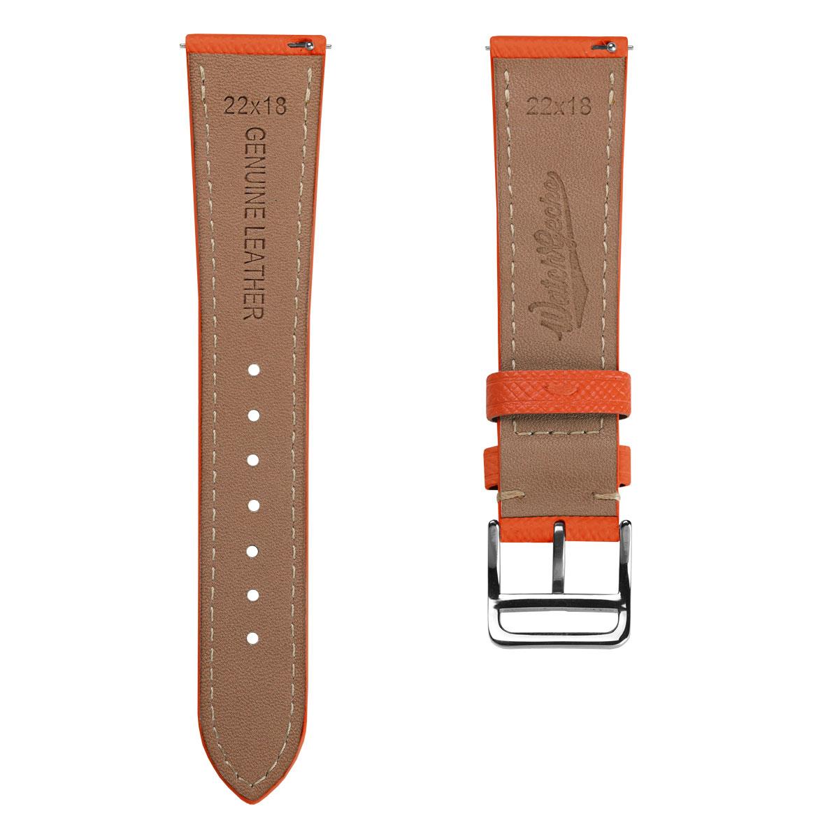 Brixham Classic Saffiano Leather Watch Strap - Seville Orange