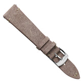 Arbour V-Stitch Denim Design Genuine Leather Watch Strap - Pink