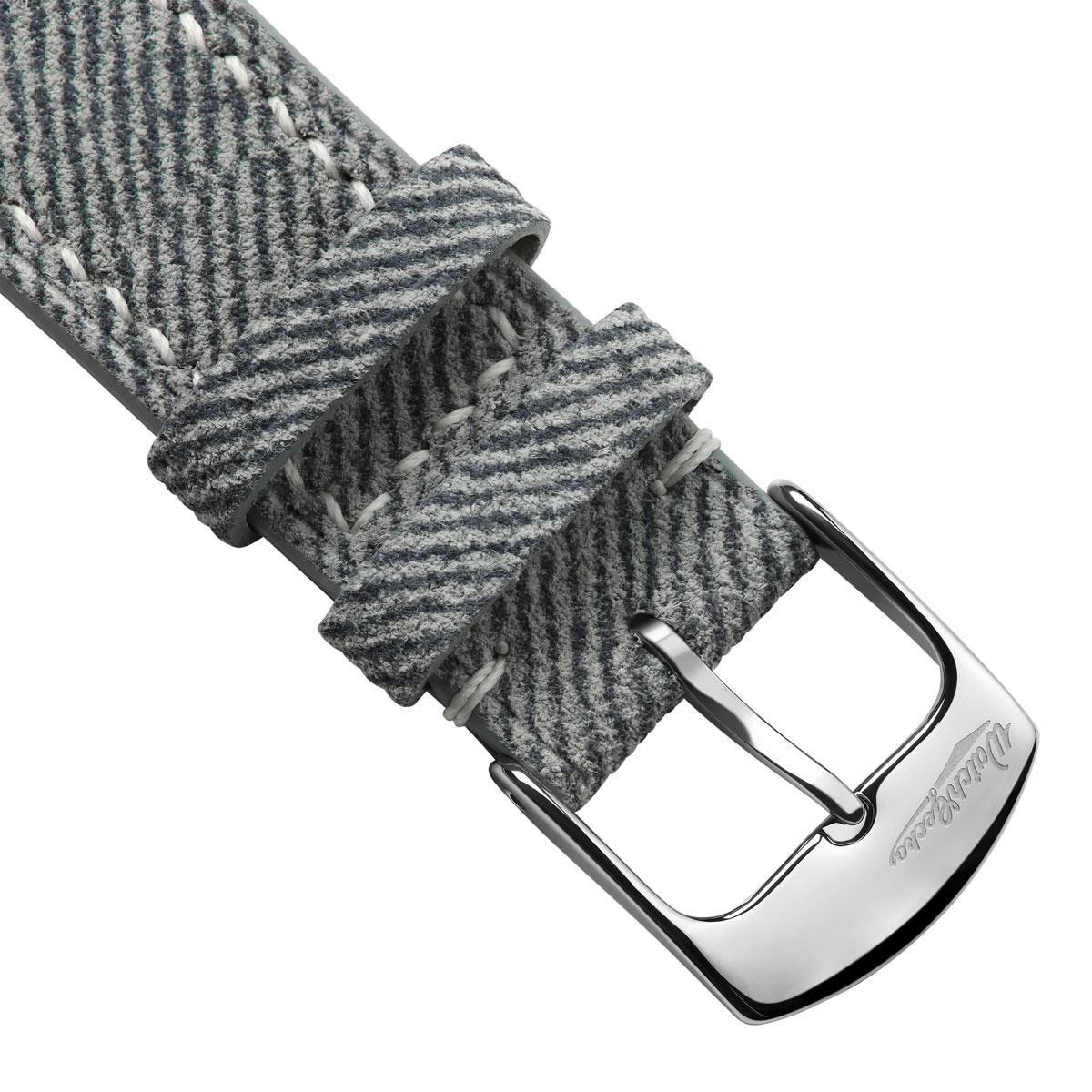 Arbour Hand-Stitched Denim Design Genuine Leather Watch Strap - Grey