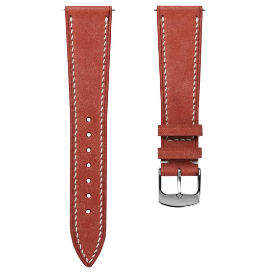 Bourton Hand-Stitched Genuine Italian Leather Watch Strap - Rose