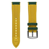 WatchGecko ChronoFKM Rubber Watch Strap - Green & Yellow