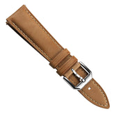 Whitby Vintage Padded Leather Watch Strap - Light Brown