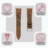 Newham Inverted Horween Shell Genuine Leather Watch Strap - Russet Brown