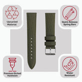 SEAQUAL® Upcycled Fabric ZULUDIVER Watch Strap - Khaki