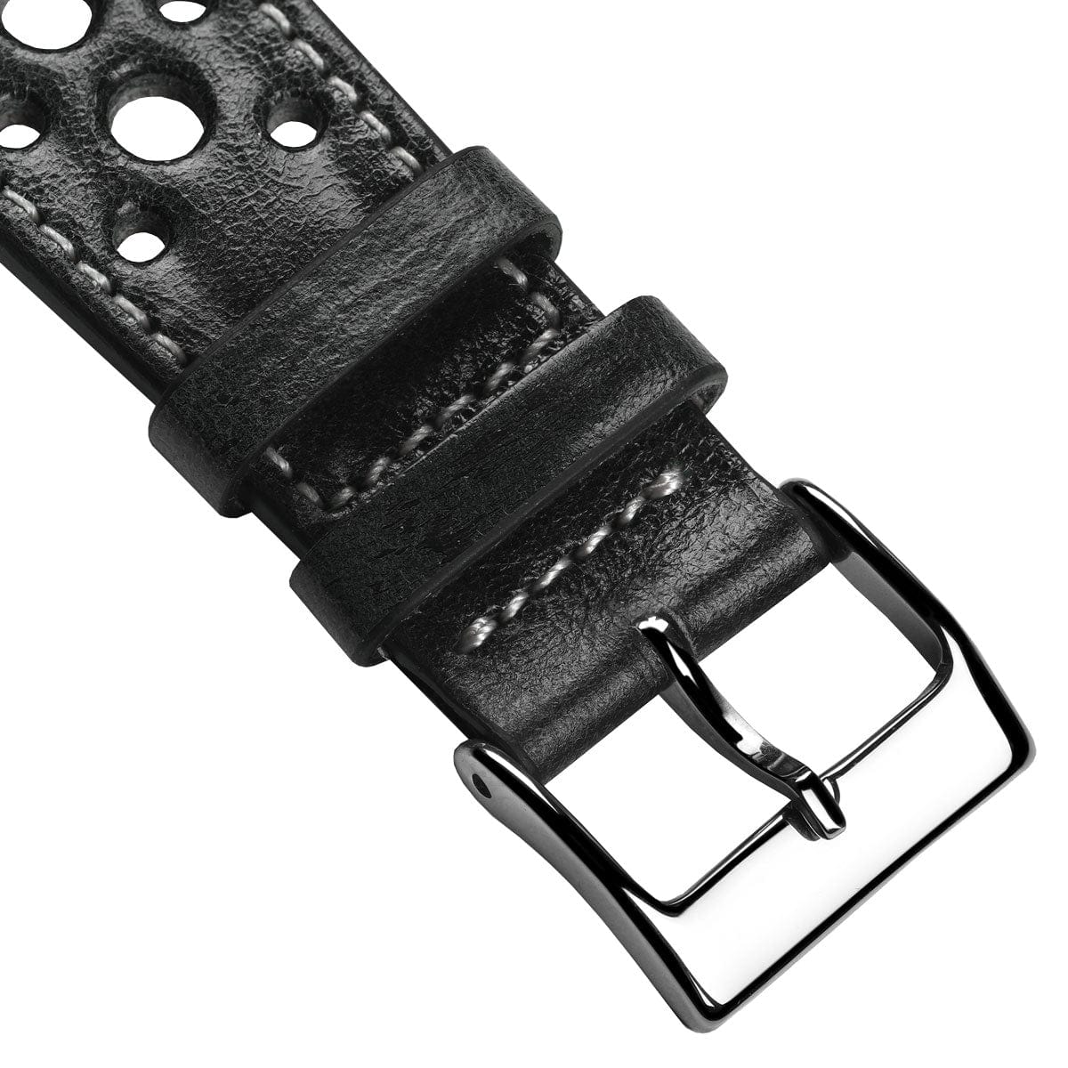 Radstock Racing Style Genuine Leather Watch Strap - Vintage Black ...