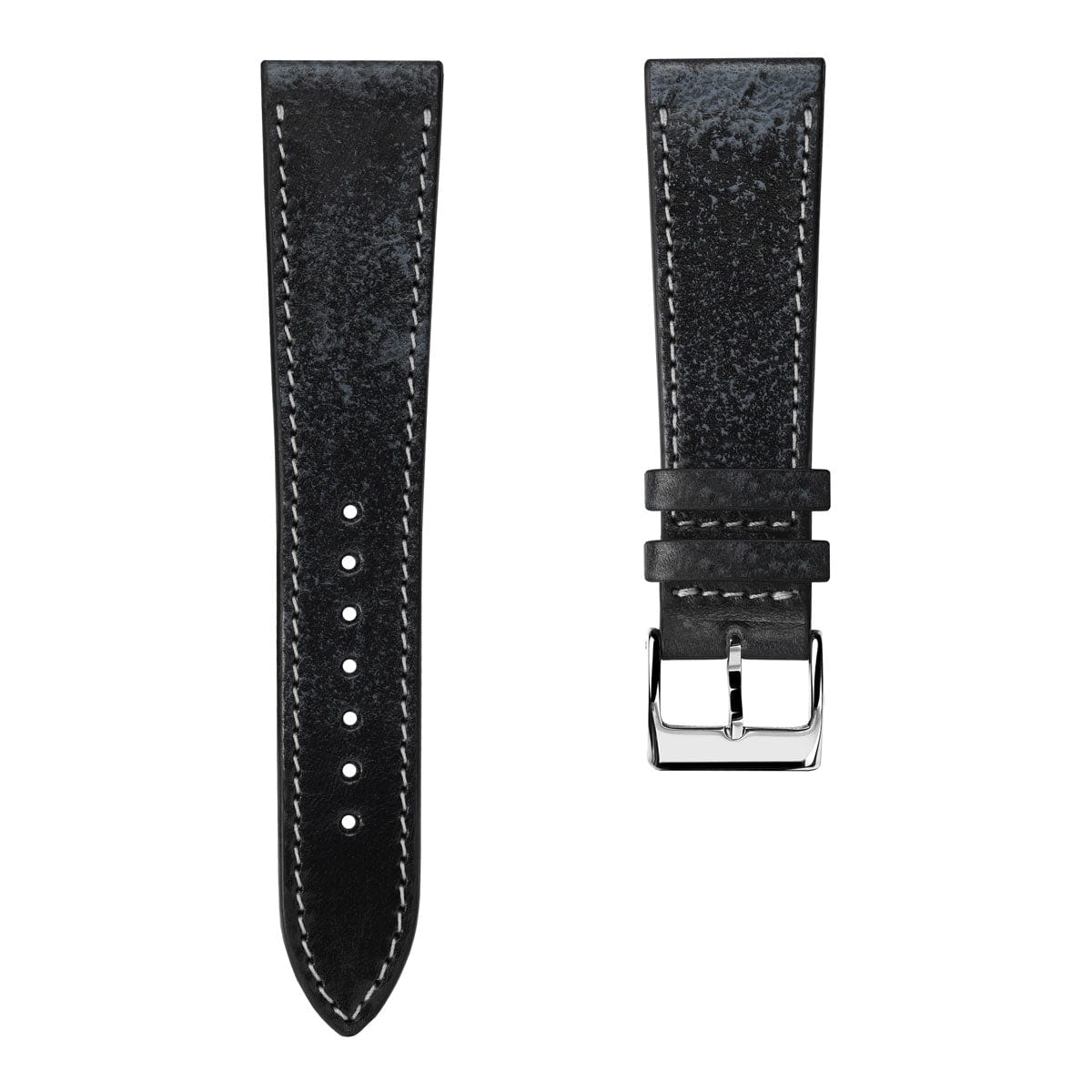 Radstock Vintage Genuine Leather Watch Strap - Vintage Black | WatchGecko