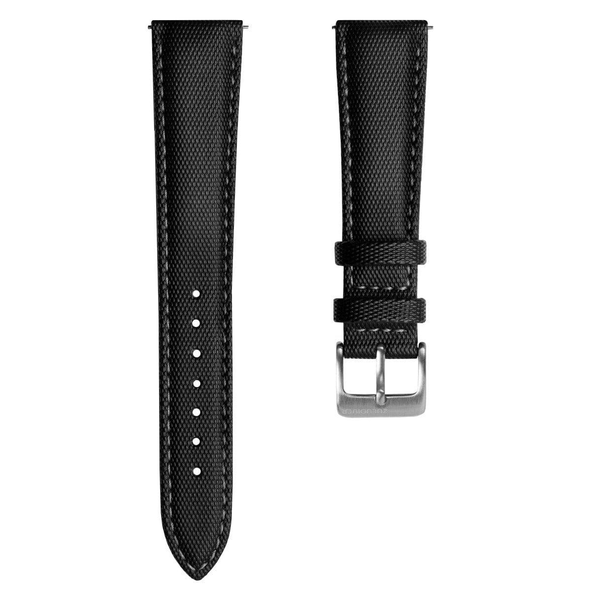 ZULUDIVER Mayday Sailcloth Padded Divers Watch Strap - Grey Stitching ...