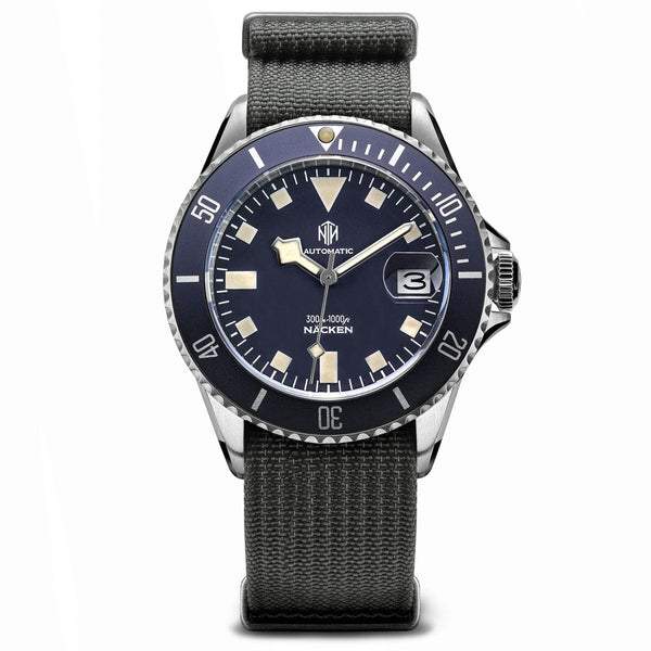 NTH Näcken Dive Watch - Admiral Blue - Ridge Nylon