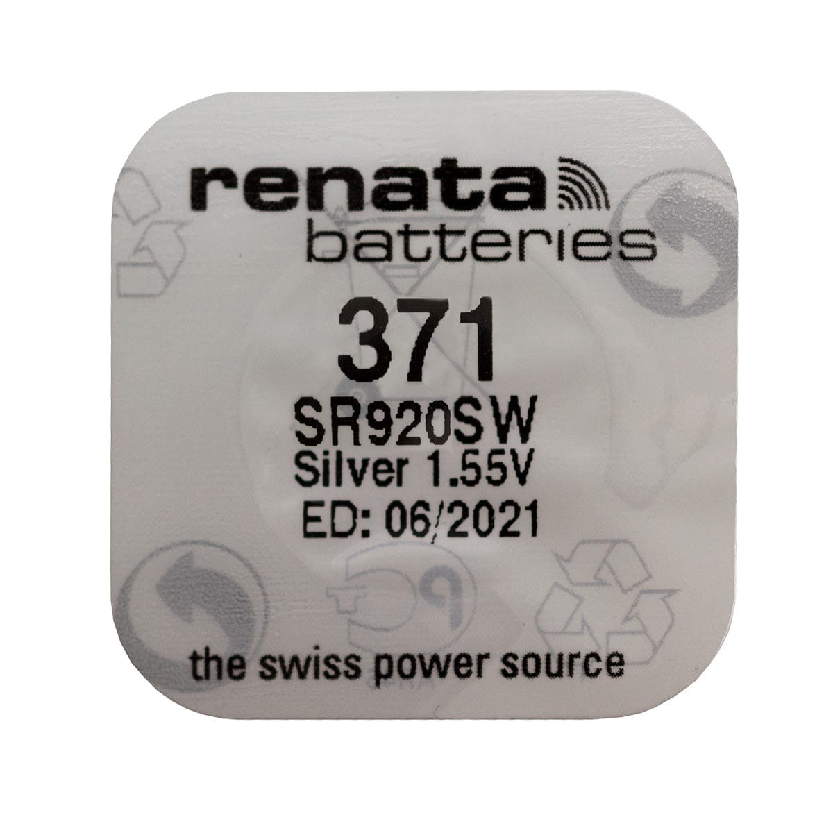 Renata 371 - SR920SW Battery - 100 Pieces