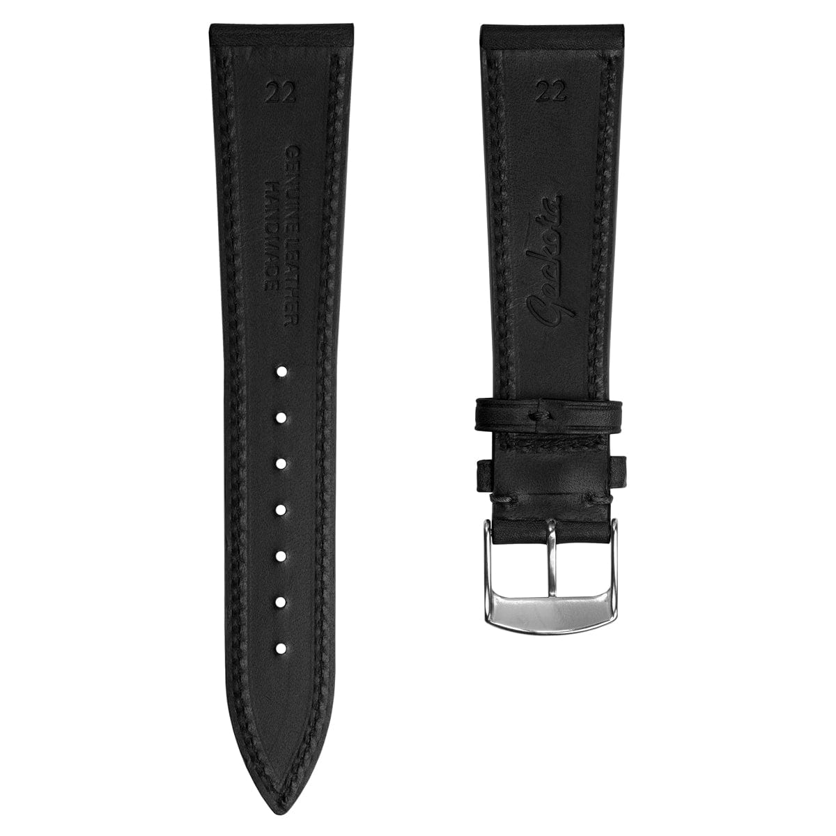 Beswick Novonappa Leather Watch Strap - Black | WatchGecko