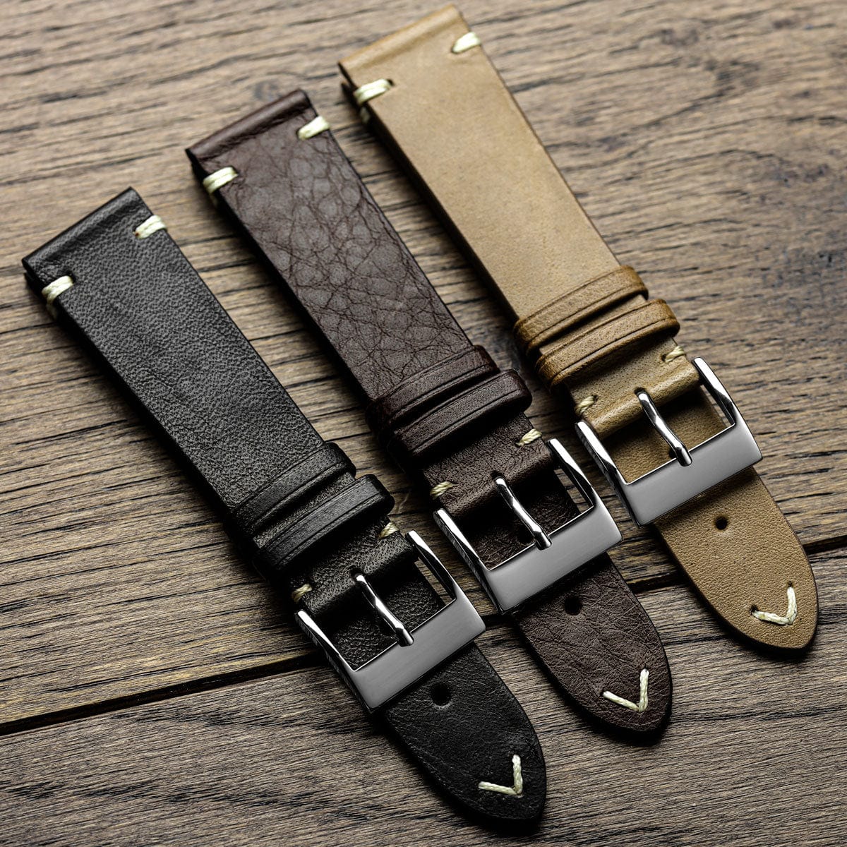 Vintage Cavallo Horse Leather Watch Strap - Black | WatchGecko
