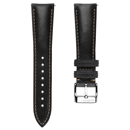 A Black Symmetrical Buckle Belt, Simple Faux Leather Chinese