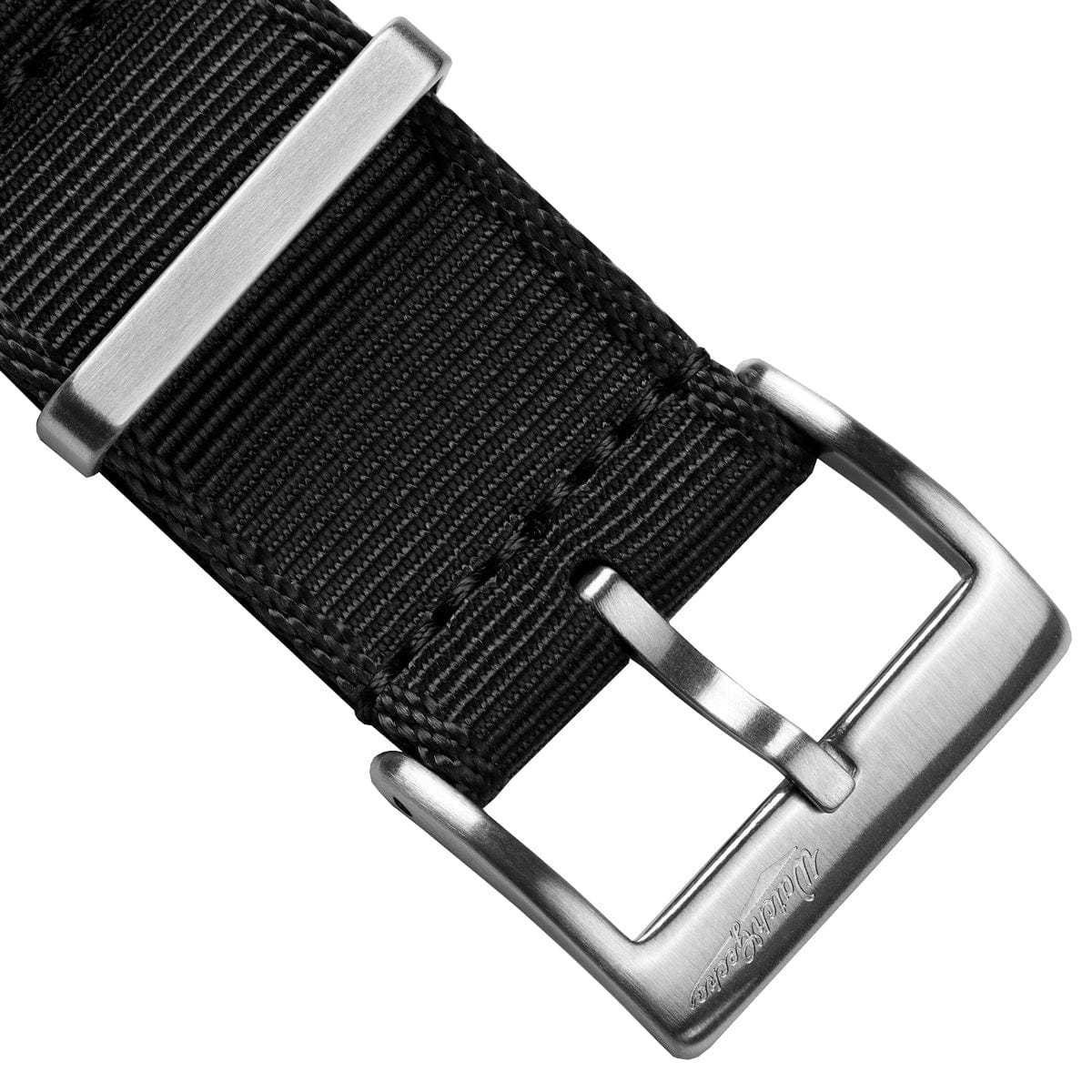 Black Leather Strap with Leather Woven Through - 3/4 inch (19mm