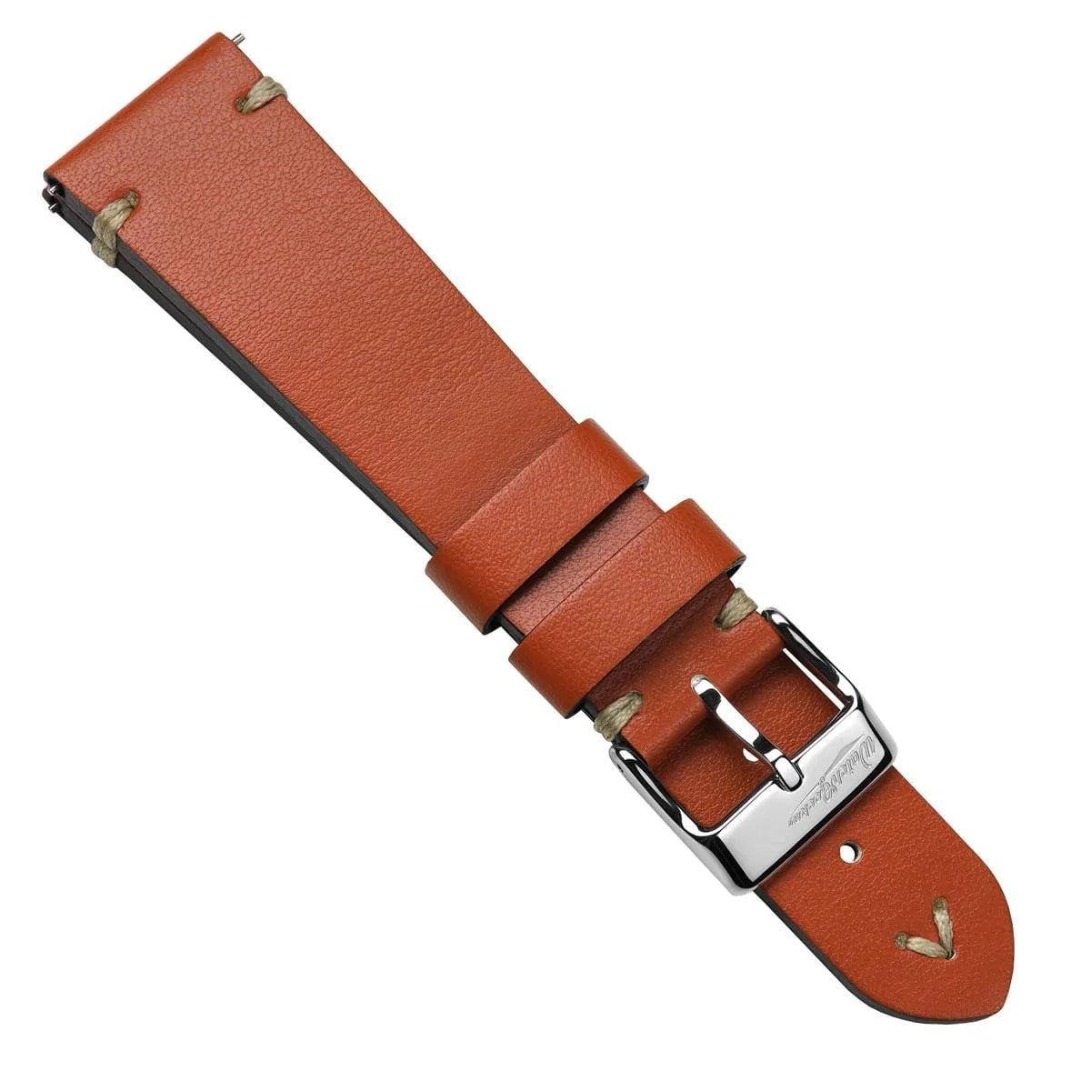 WatchGecko Simple Handmade Italian Leather Watch Strap - Reddish Brown, 18mm