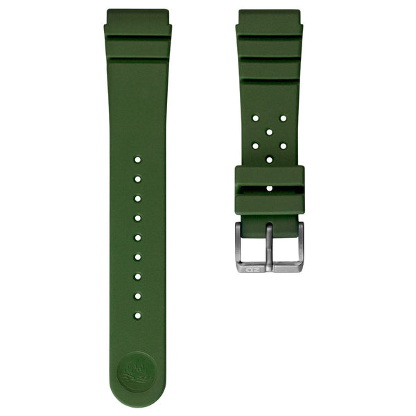 ZULUDIVER 284 Italian Rubber Diver s Watch Strap Army Green