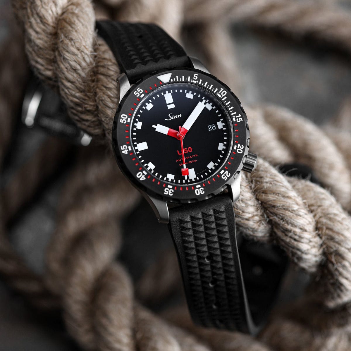 Seacroft Waffle Rubber Dive Watch Strap - Black