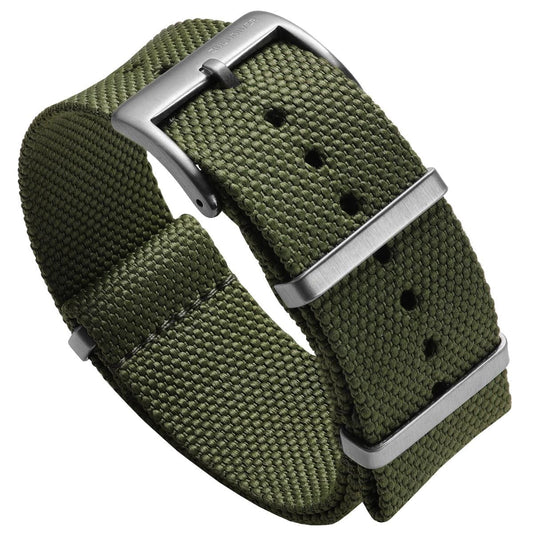Tuck Shield Green Web Belt-Leather - Dartmouth Co-op