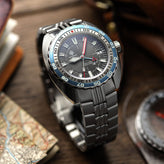 NTH DevilRay GMT - Grey Sunburst - Stainless Steel Bracelet - WatchGecko Exclusive