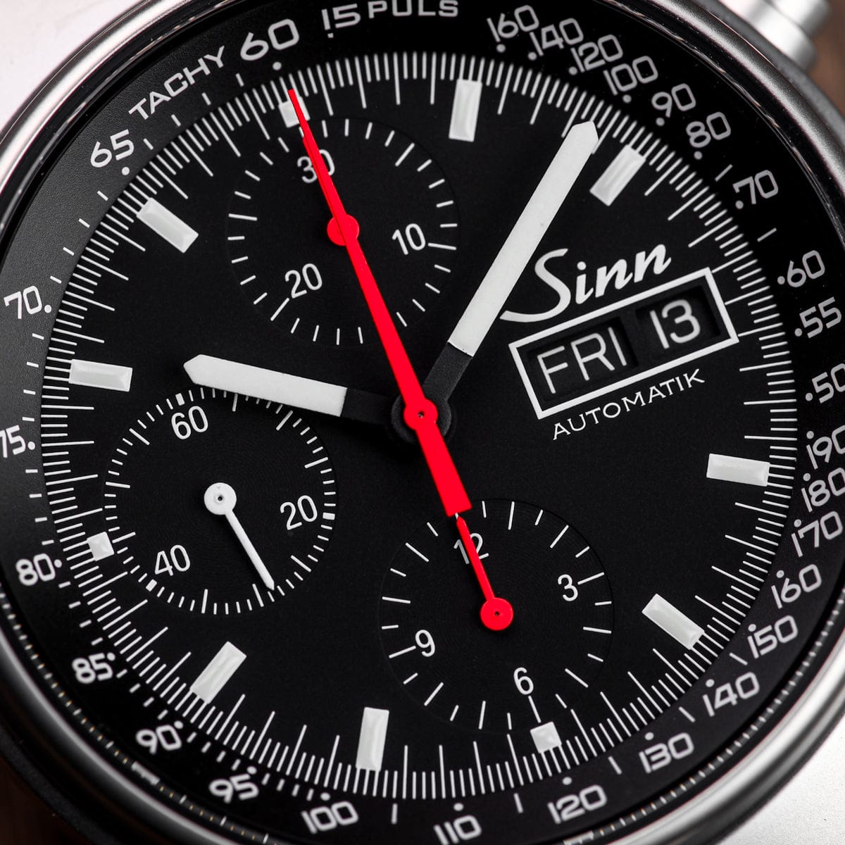 Sinn 144 St Sa Automatic Chronograph - Black Dial - Solid Bracelet